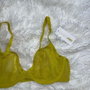 NWT Cuup X Lapointe The Plunge Mesh Chartreuse Bra size 36C
